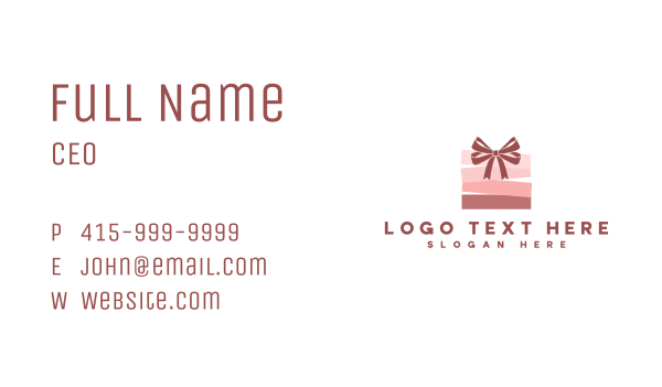 Gift Ribbon Boutique Business Card Design Image Preview