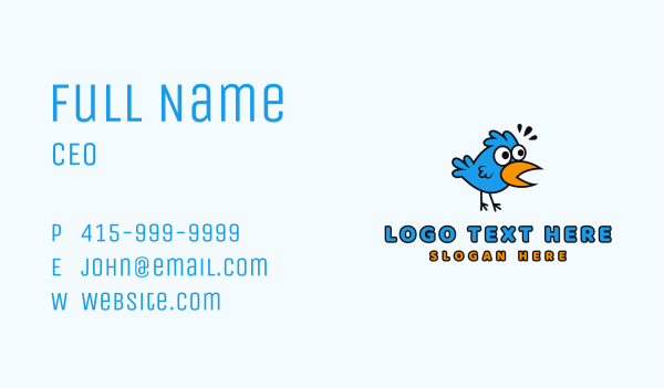 Bird Cartoon Character Business Card Design Image Preview