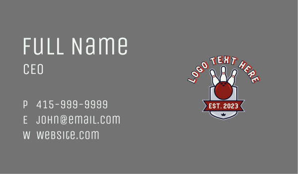 Tournament Sports Bowling Business Card Design Image Preview