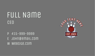 Tournament Sports Bowling Business Card Image Preview