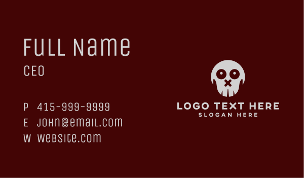 Mad Robot Skull Business Card Design Image Preview