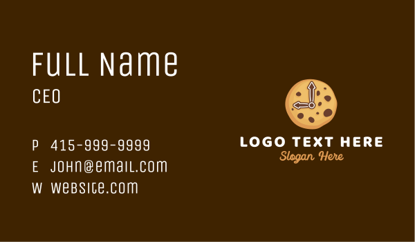 Cookie Biscuit Clock Business Card Design Image Preview