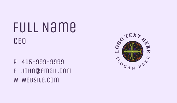 Sacred  Christian Cross Business Card Design Image Preview