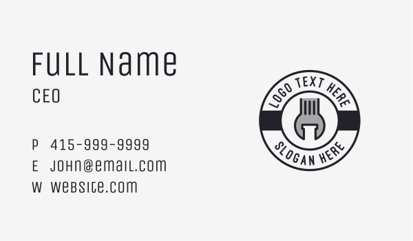 Mechanical Wrench Badge Business Card Design Image Preview