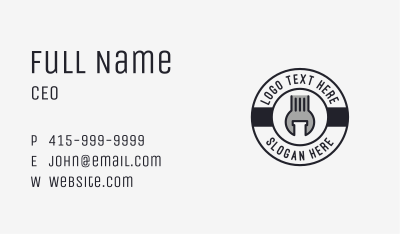 Mechanical Wrench Badge Business Card Image Preview