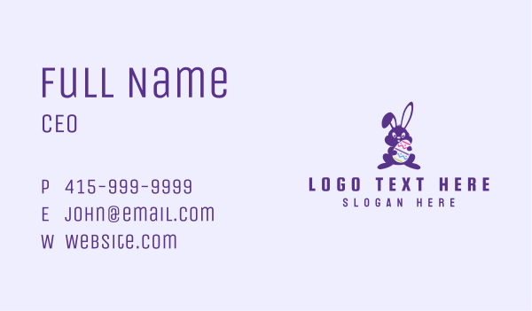 Easter Sunday Bunny Mascot Business Card Design Image Preview