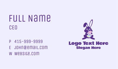 Easter Sunday Bunny Mascot Business Card