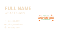 Quirky Sparkle Wordmark Business Card Preview