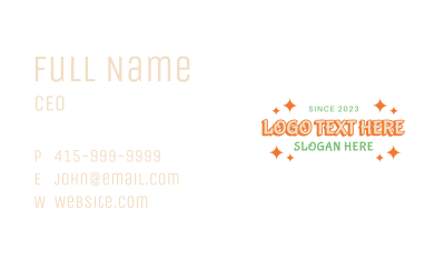Quirky Sparkle Wordmark Business Card Image Preview