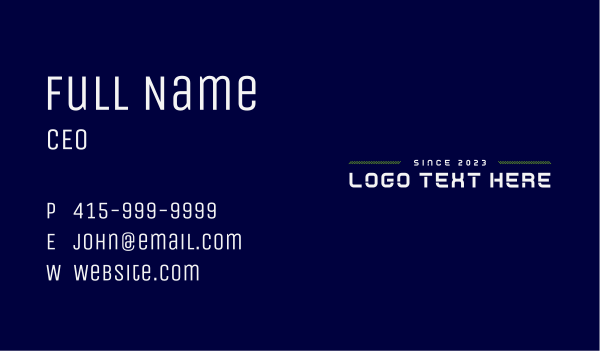 Tech Futuristic Wordmark Business Card Design Image Preview