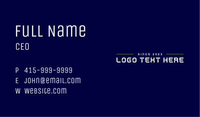 Tech Futuristic Wordmark Business Card Image Preview