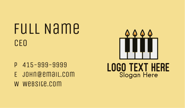 Candle Piano Keys  Business Card Design Image Preview