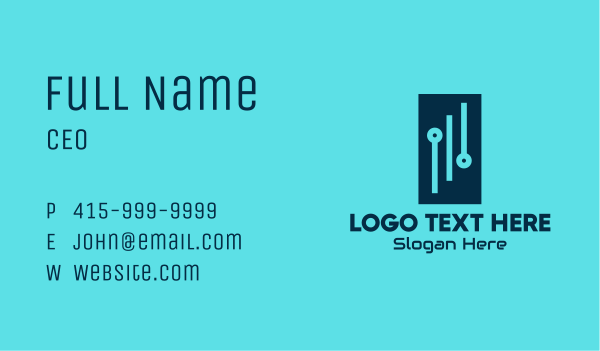 Digital Circuit Rectangle Business Card Design Image Preview