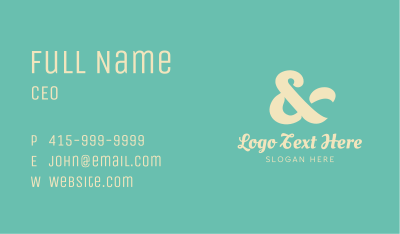 Yellow Cursive Ampersand Business Card Image Preview
