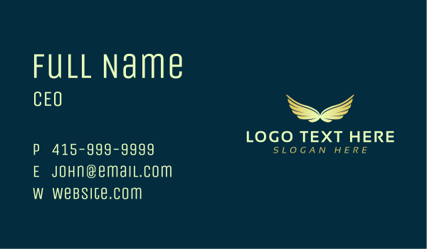 Gold Flying Wings Business Card Design Image Preview