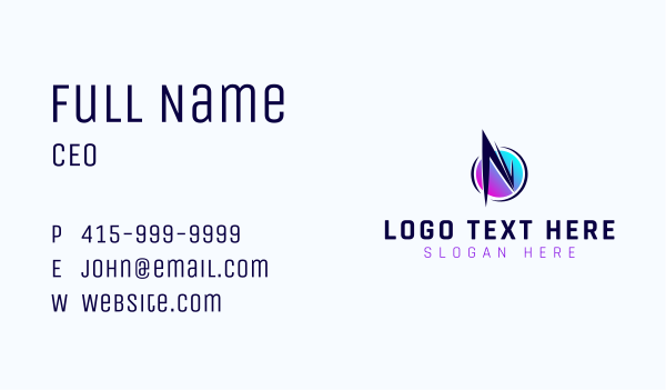 Network Tech Letter N Business Card Design Image Preview