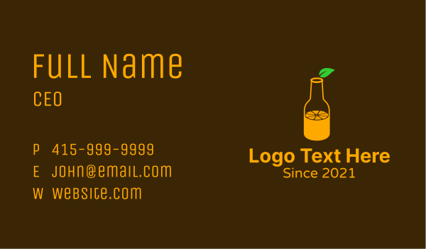 Orange Juice Bottle Business Card Design Image Preview