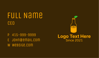 Orange Juice Bottle Business Card Image Preview
