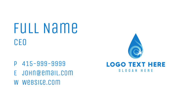 Water Droplet Sparkle Business Card Design Image Preview