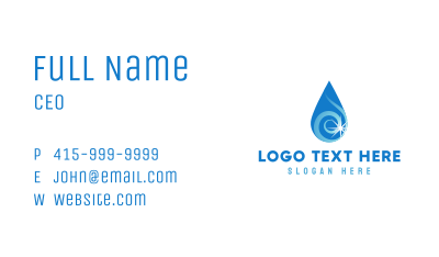 Water Droplet Sparkle Business Card Image Preview
