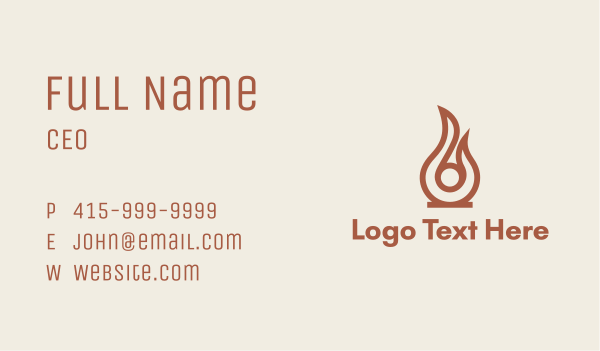 Boho Flame Candle  Business Card Design Image Preview