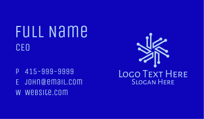 Snowflake Digital Circuit Business Card Image Preview