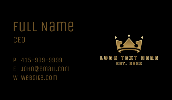 Gold Emperor Crown Business Card Design Image Preview