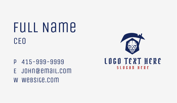 Smiling Grim Reaper Business Card Design Image Preview