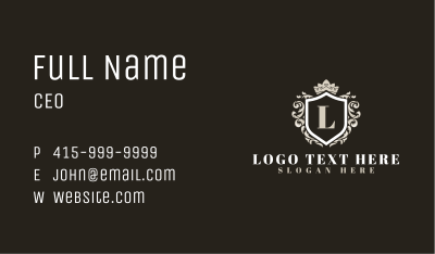 Fancy Shield Crown Lettermark Business Card Image Preview