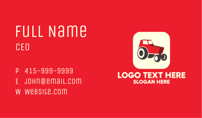 Red Farm Tractor App Business Card Image Preview