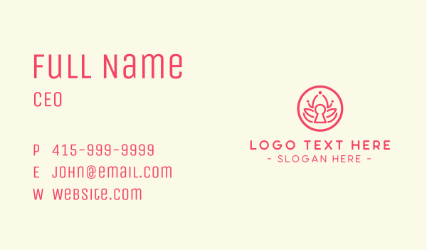 Pink Lotus Keyhole Business Card Design Image Preview