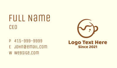 Brown Coffee Cup Business Card