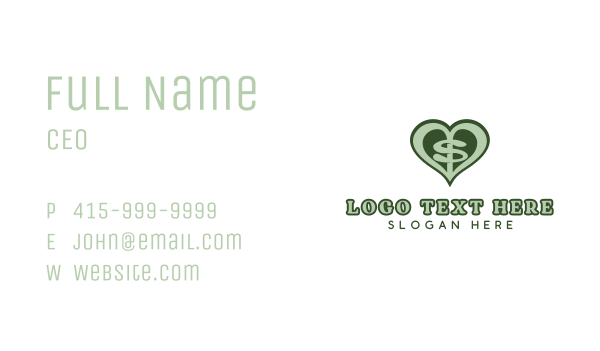 Love Heart Dollar Letter S Business Card Design Image Preview