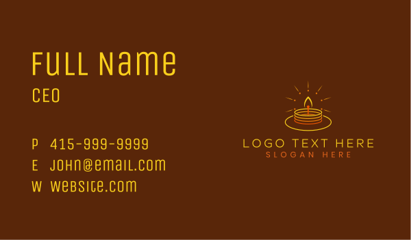 Candle Light Flame Business Card Design Image Preview