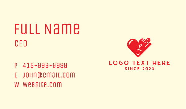 City Heart Love Letter Business Card Design Image Preview