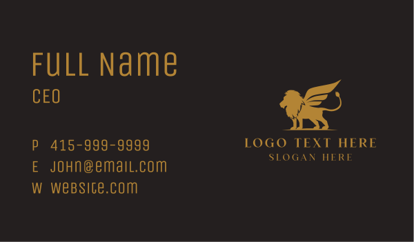 Wild Lion Wings Business Card Design Image Preview