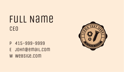Construction Screw Bolt Badge Business Card Image Preview