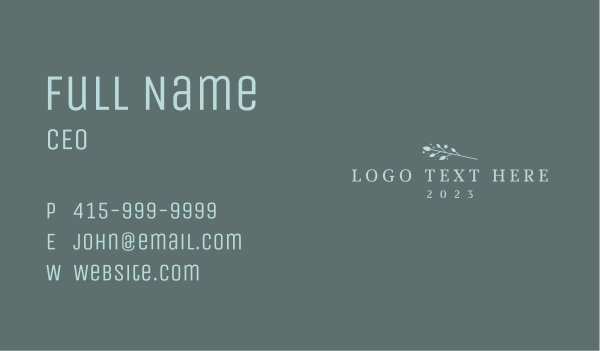 Elegant Scent Wordmark Business Card Design