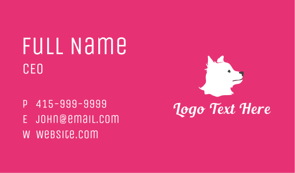 Cute White Pet Dog Business Card Design Image Preview