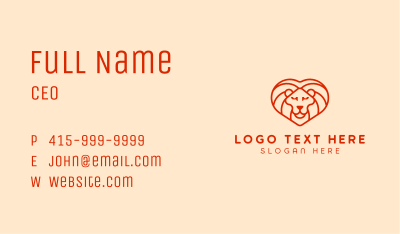 Heart Lion Mane  Business Card Image Preview