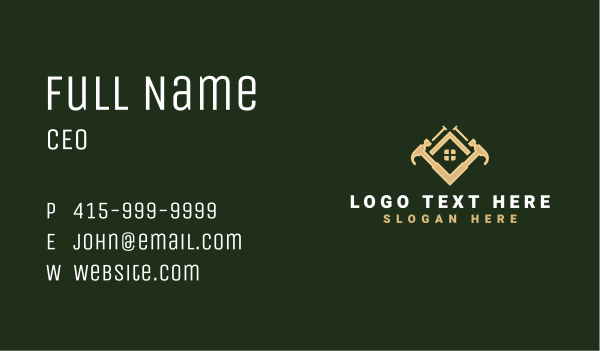 Hammer Nail Tool Business Card Design Image Preview