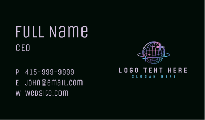 Cyber Cosmic Globe Business Card Image Preview
