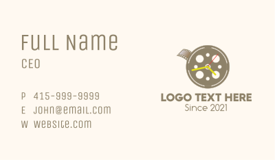 Film Reel Clock Business Card Image Preview
