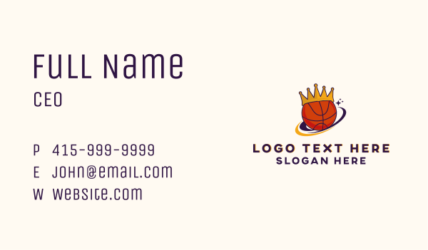 Royal Basketball Crown  Business Card Design Image Preview