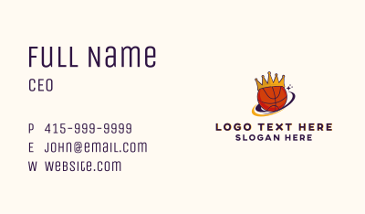 Royal Basketball Crown  Business Card Image Preview