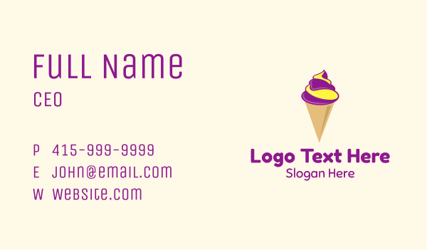 Gelato Ice Cream  Business Card Design