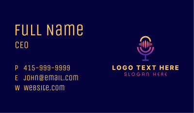 Gradient Mic Podcast Business Card Image Preview