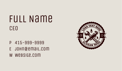 Pipe Wrench Handyman Business Card Image Preview