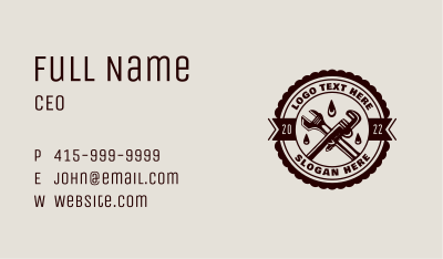 Pipe Wrench Handyman Business Card Image Preview