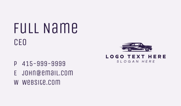 Fast Purple Car Business Card Design Image Preview